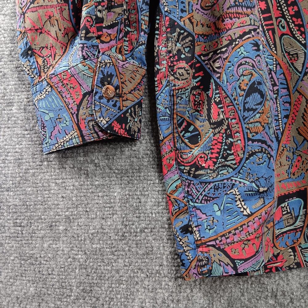 ENRO Shirt Mens 2XL Multicolor Paisley Print‎ Cotton Long Sleeve Button Down - Picture 11 of 16